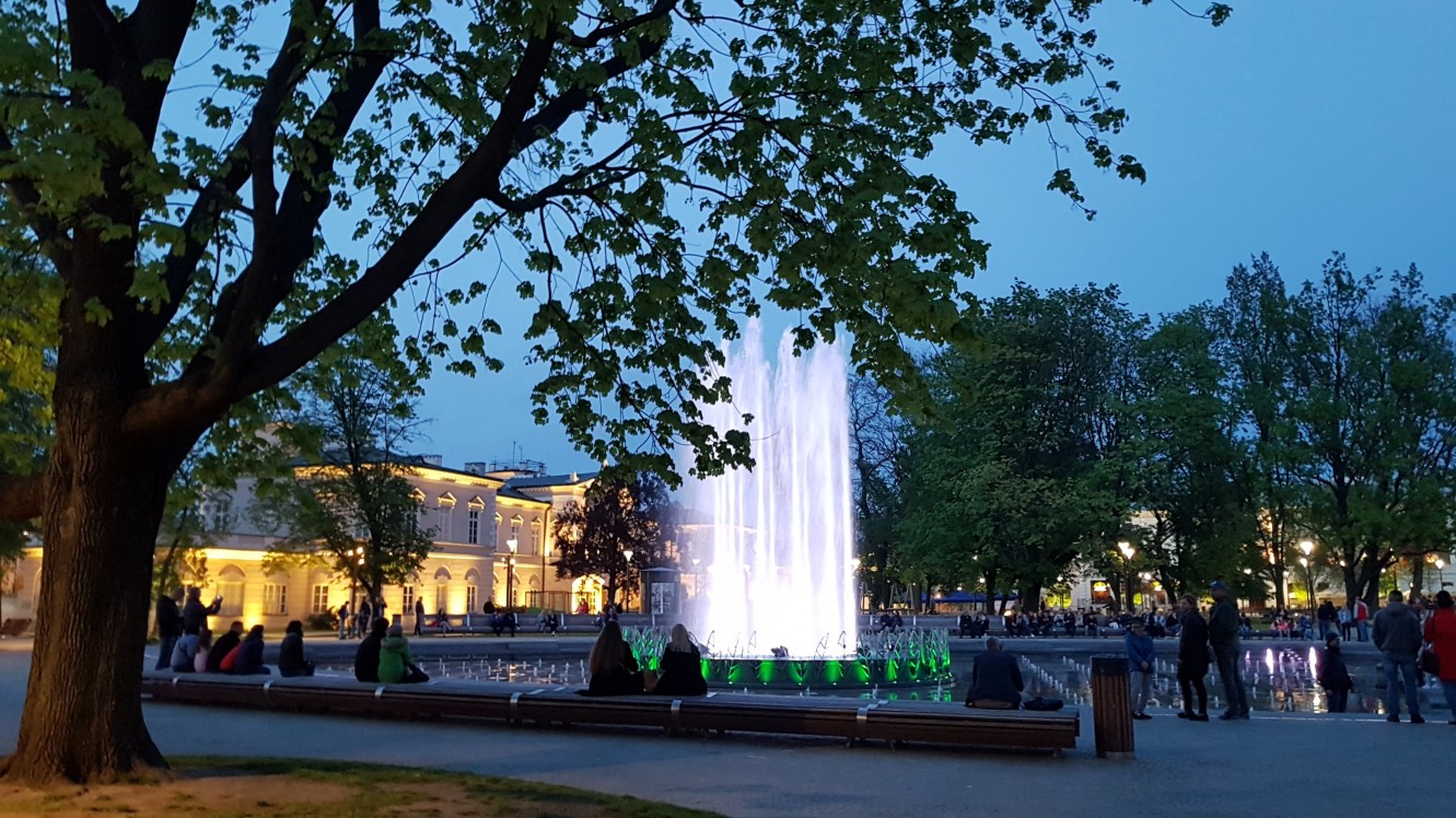 Lublin Plac Litewski Fontanna Multimedialna